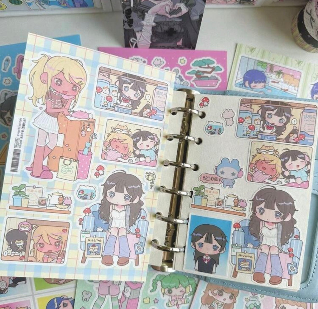 Anime Kawaii Gamer y2k Cybercore Sticker Sheets (7 Designs)
