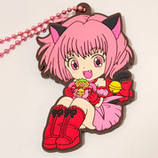 Tokyo Mew Mew Ichigo Momomiya rubber keychain by Bandai
