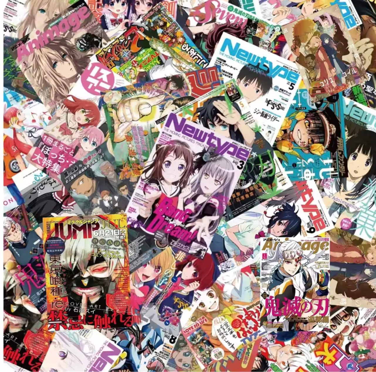 Retro Anime Mini Poster Stickers (5 random pieces)