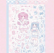 2000s Anime Girl Aesthetic Kawaii Cybercore Angelcore Lolitta Sticker Sheets