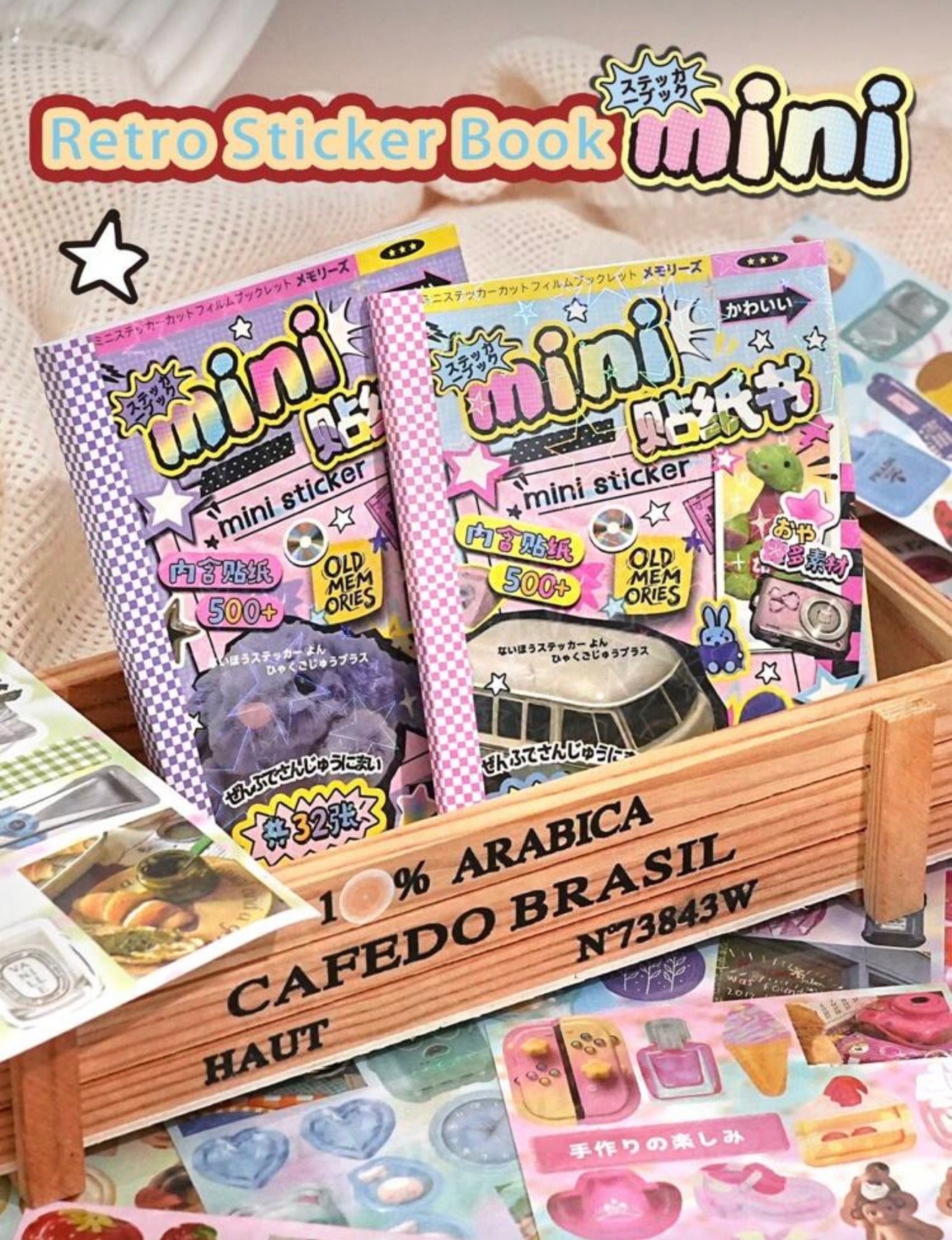 Aesthetic y2k Stationary Comic Style Collage Sticker Book Retro (1 Random Book)