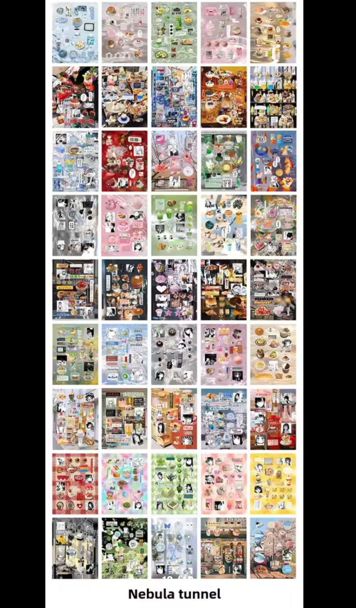 A5 Japanese Style Aesthetic hardcover Sticker book 45 pages/book
