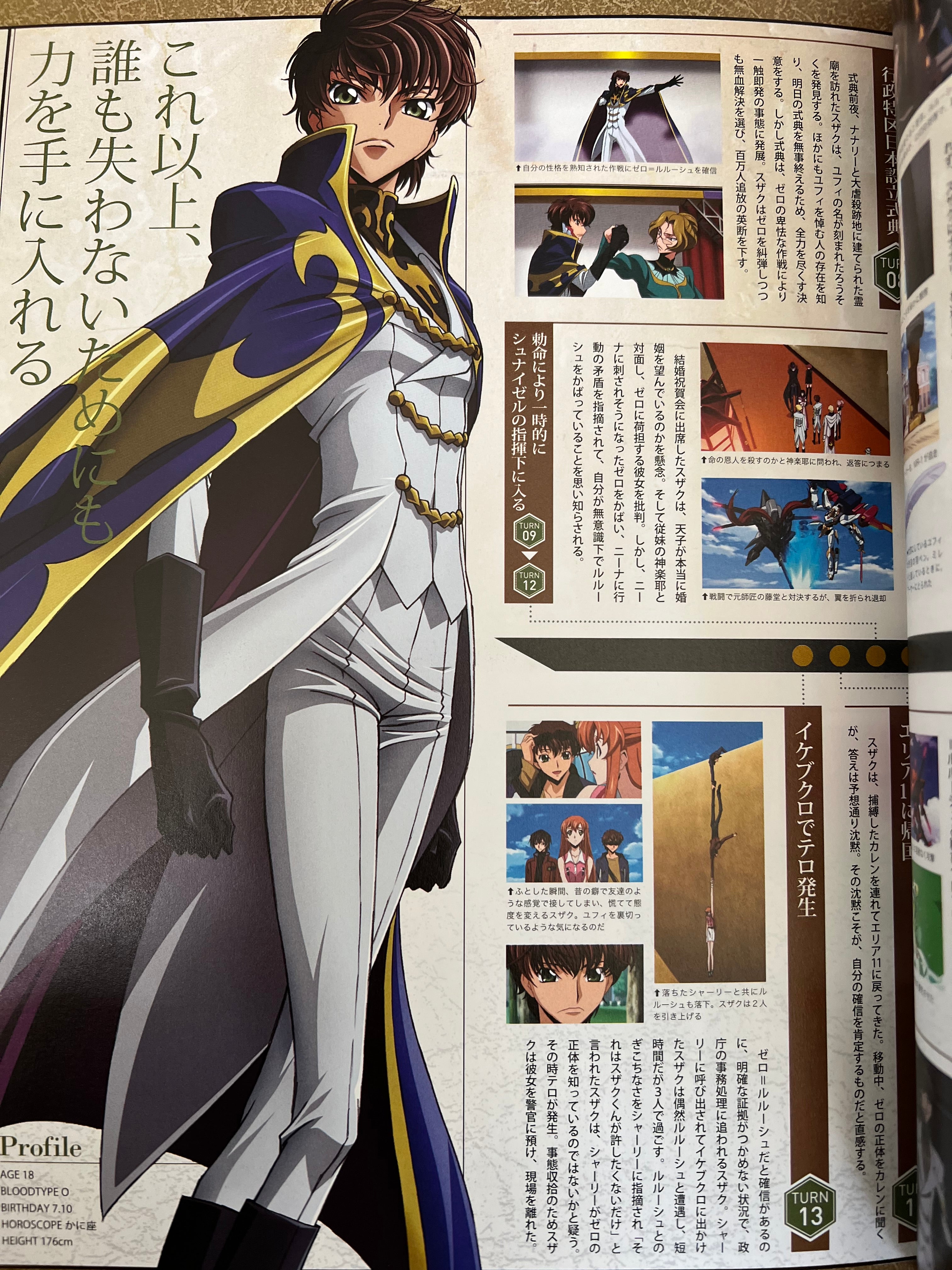 Code Geass Vs:zero Characters booklet