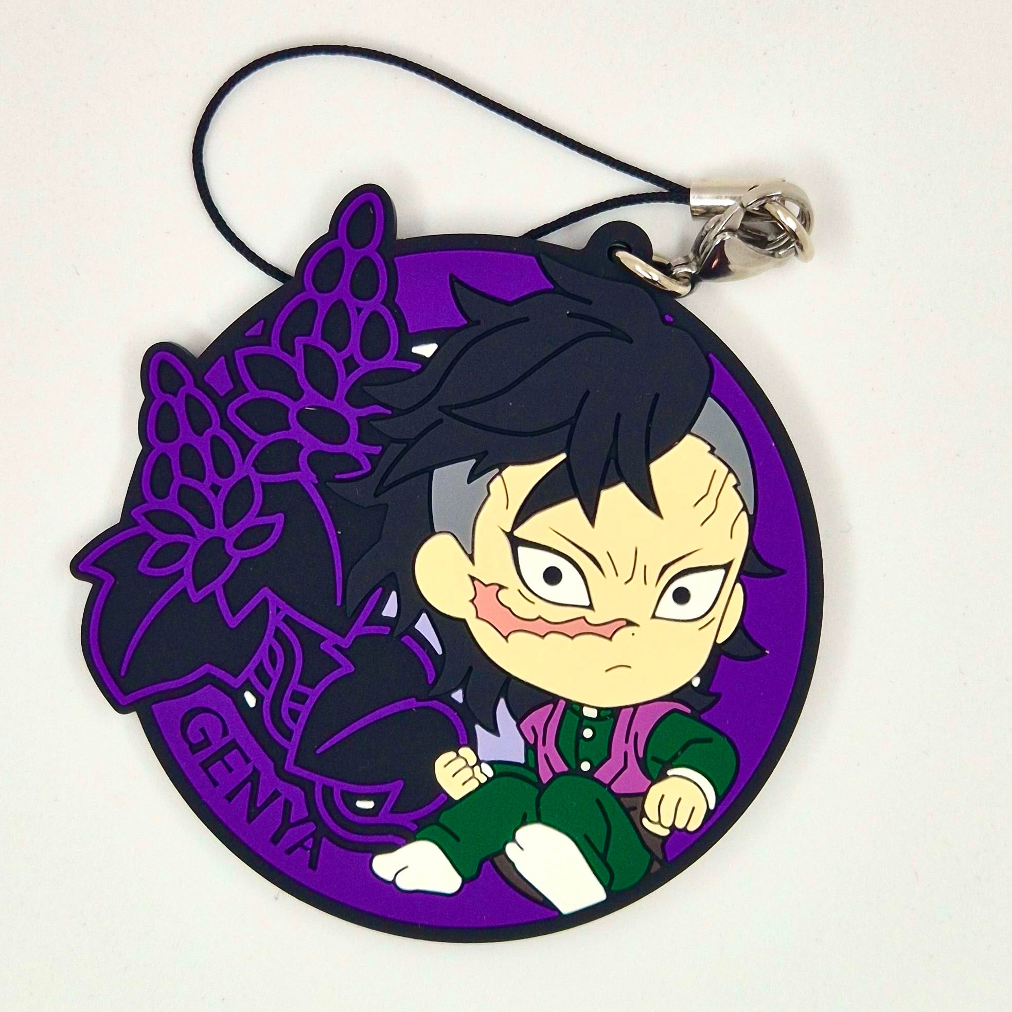 Demon Slayer Official Genya Shinazugawa strap rubber keychain