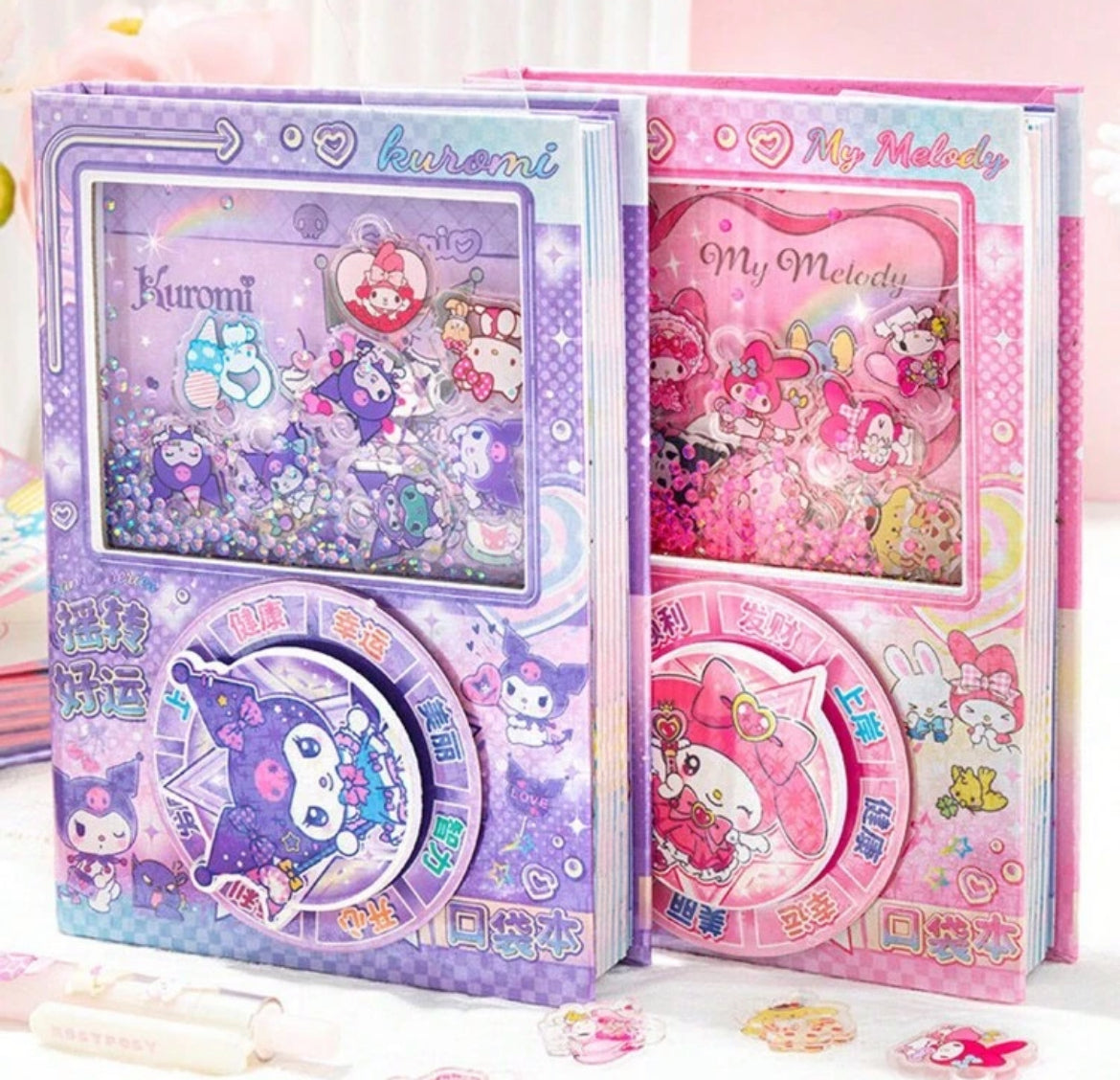Sanrio Shaker Notebooks My Melody and Kuromi