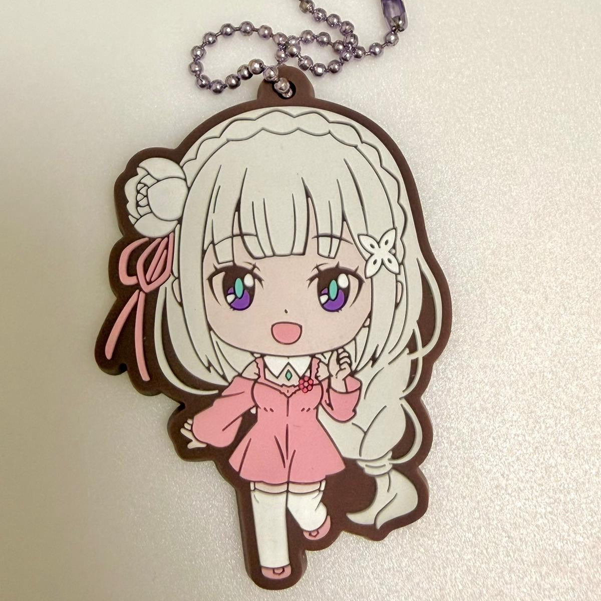 Re:zero - Starting Life in Another World Emilia rubber keychain by Bandai