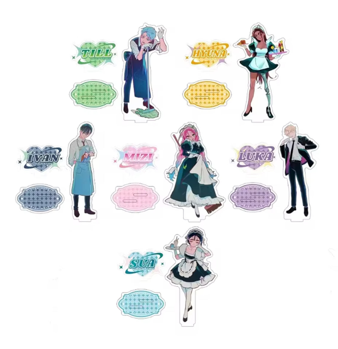 Alien Stage Cafe Themed Acrylic Stands Mizi Sua Ivan Till Hyuna Luka