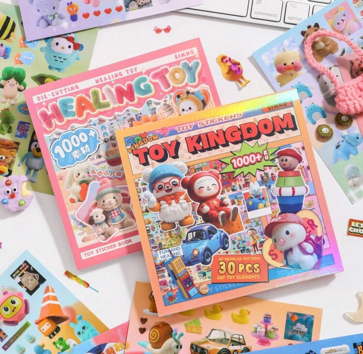 A5 Japanese Retro Style 90s Y2K Toy Kingdom Sticker book 30 pages/book