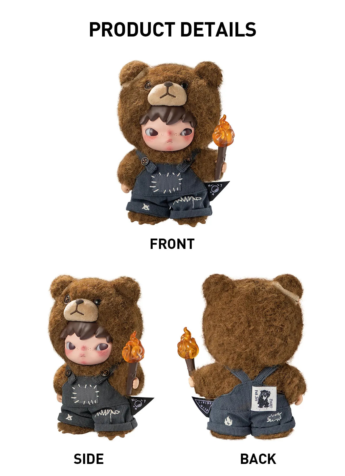 Hirono Living Wild-Fight for Joy Plush doll Keychain Limited