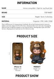 Hirono Living Wild-Fight for Joy Plush doll Keychain Limited Edition by Pop Mart