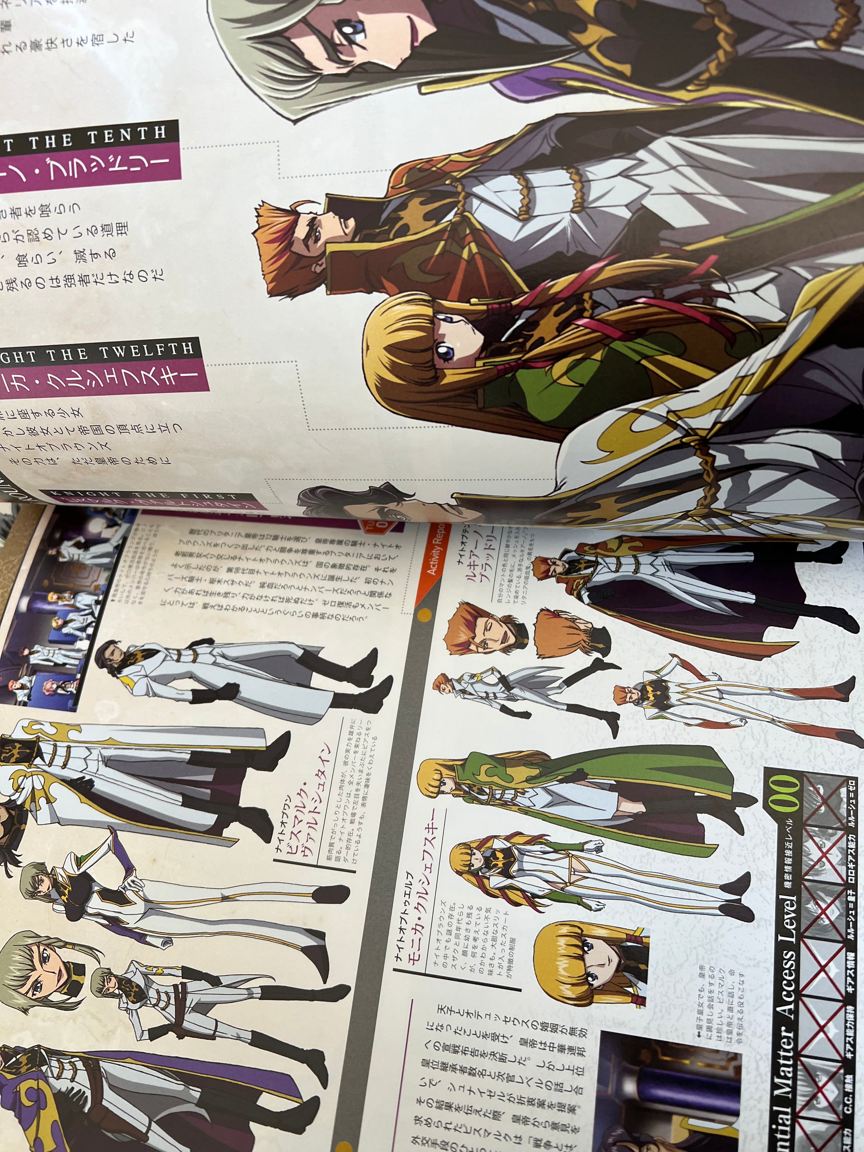 Code Geass Vs:zero Characters booklet