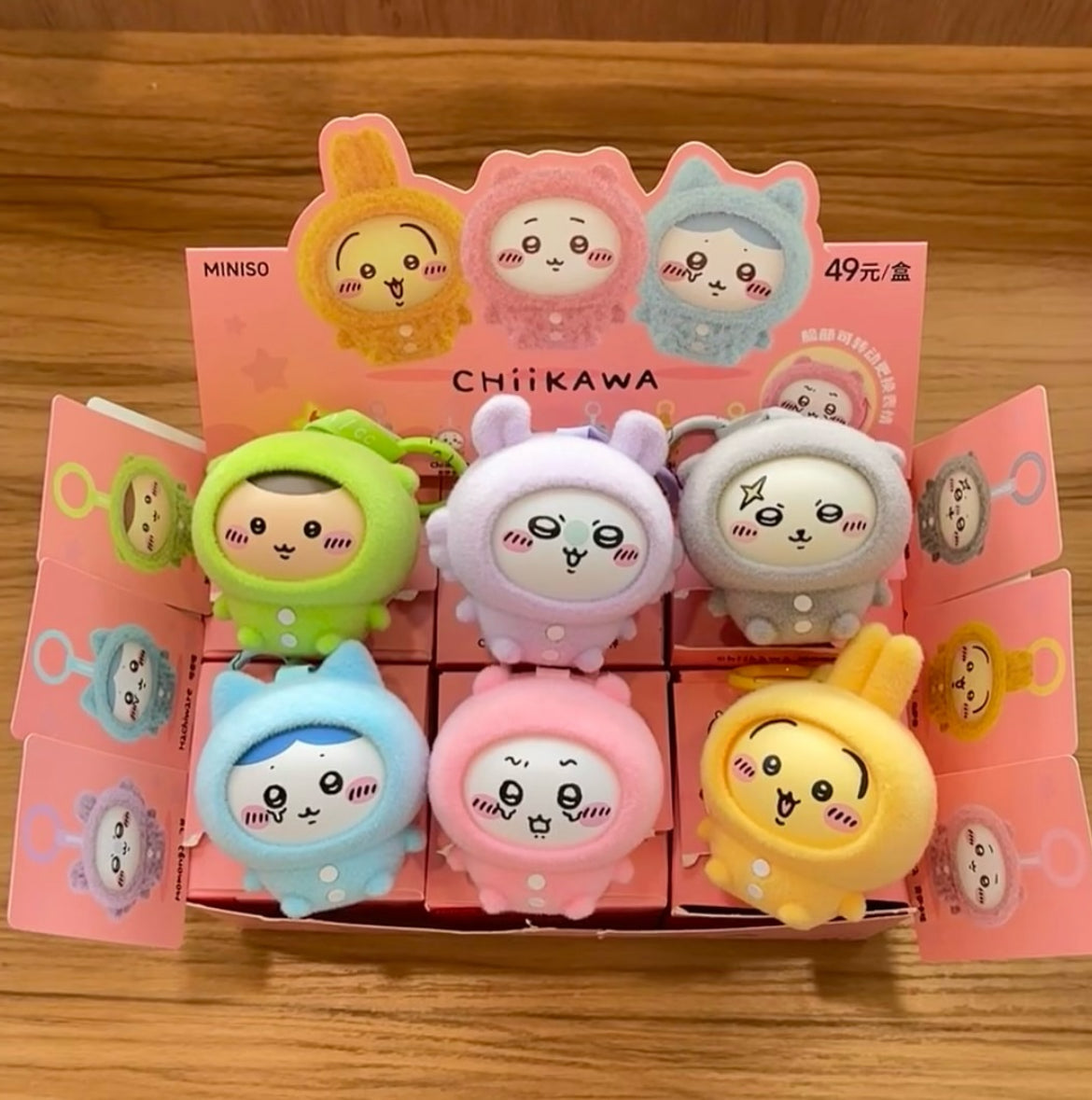 Chiikawa Pajamas Face Changing Pendant Blind Box By Miniso