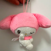 Sanrio My Melody Furimuki Himitsu plush keychain by FuRyu