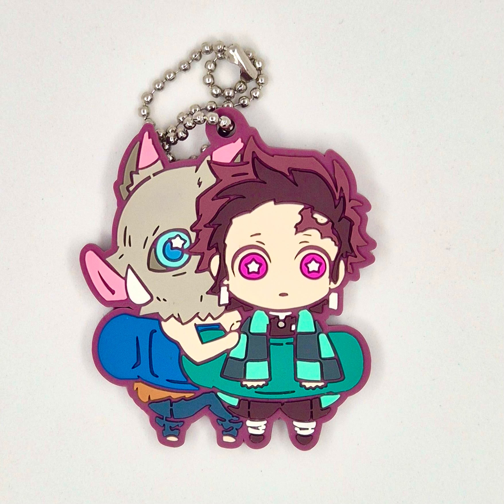 Demon Slayer Bandaid Series Gashapon Keychain Kamado Tanjiro & Inosuke