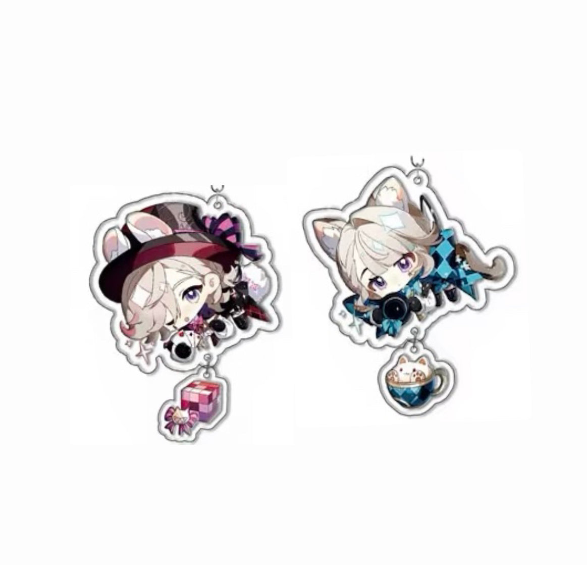 Genshin Impact Acrylic Navia Lyney Lynette Acrylic Keychains