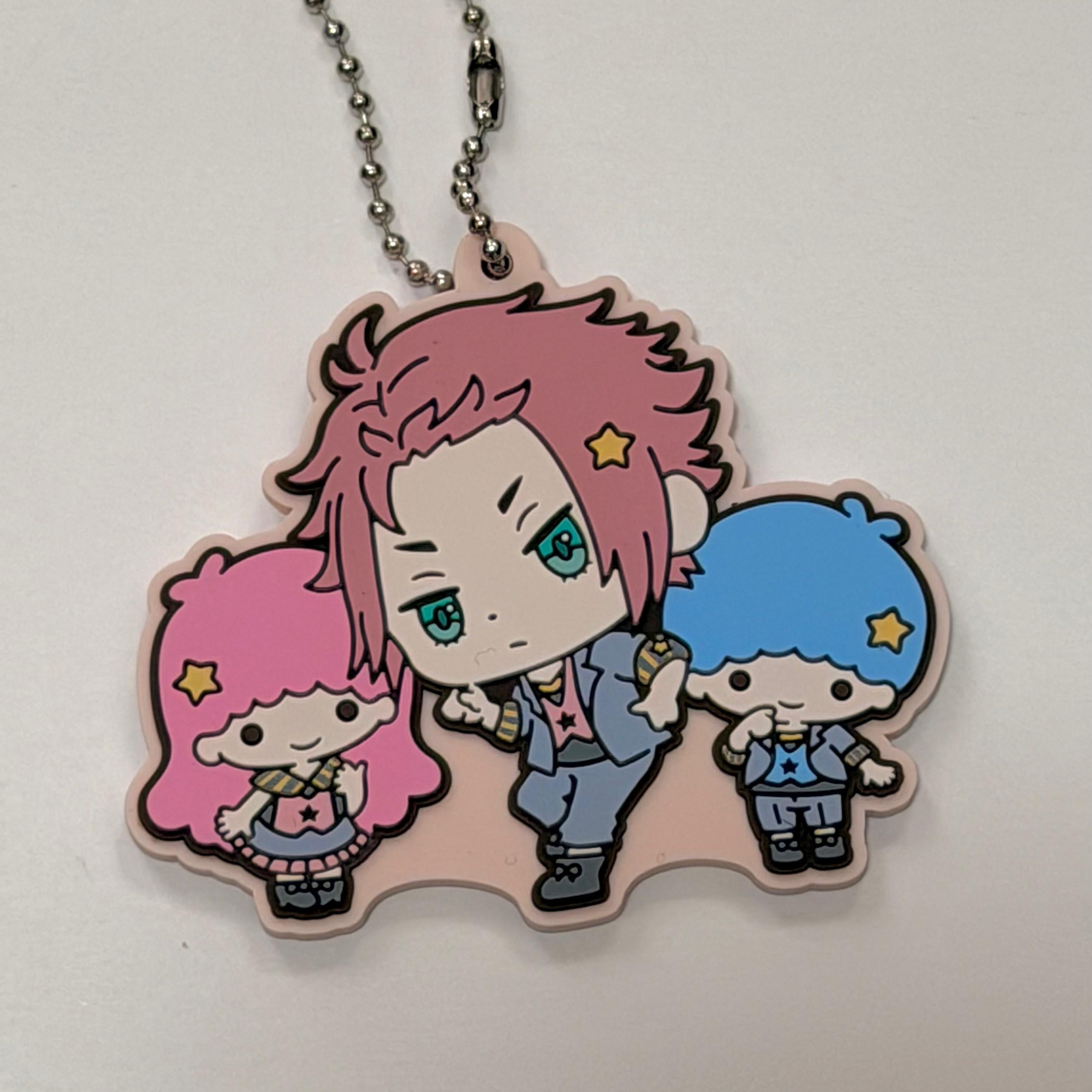 Blue Lock x Sanrio Characters Sae Itoshi w/ Little Twin Stars rubber keychain