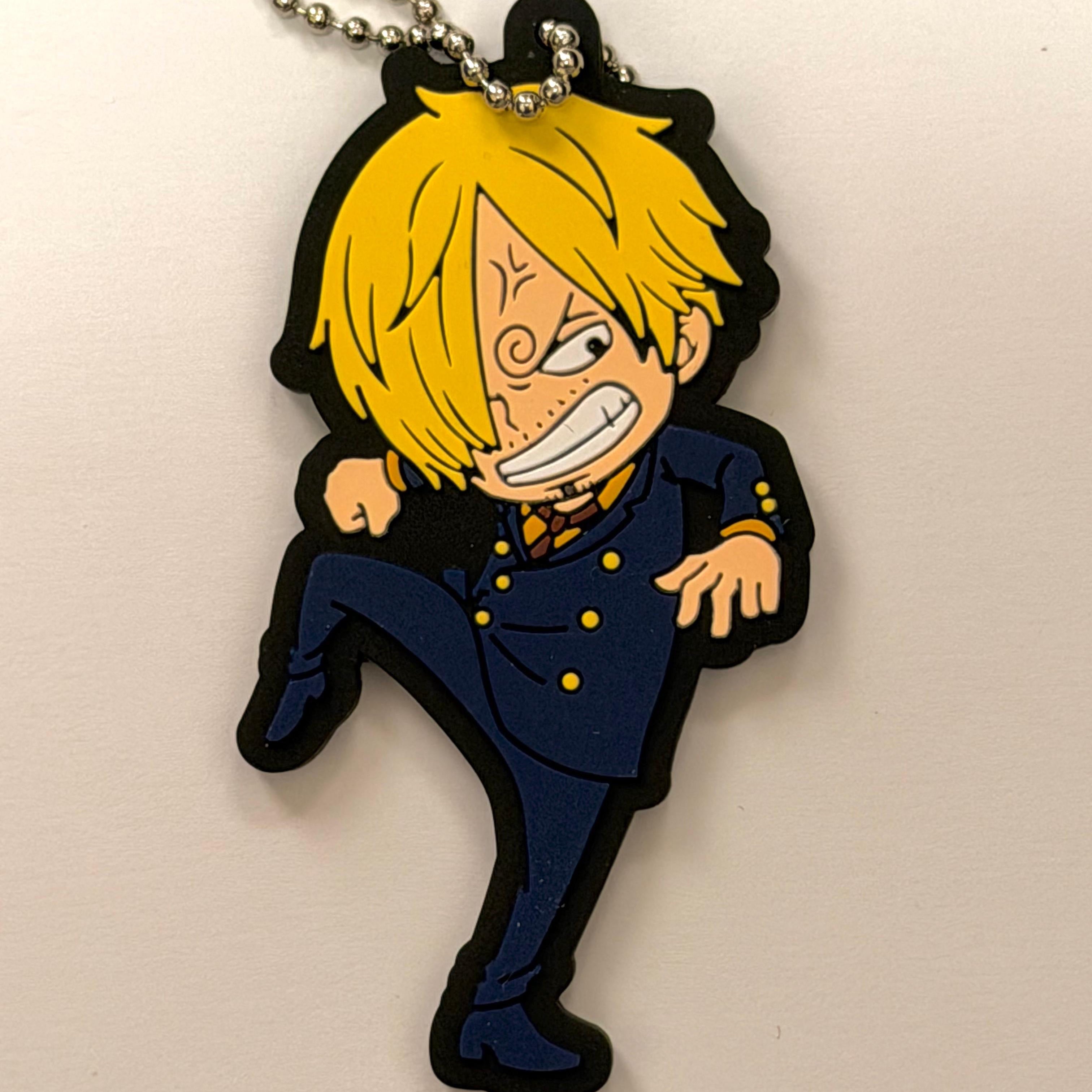 One Piece Sanji PVC rubber keychain