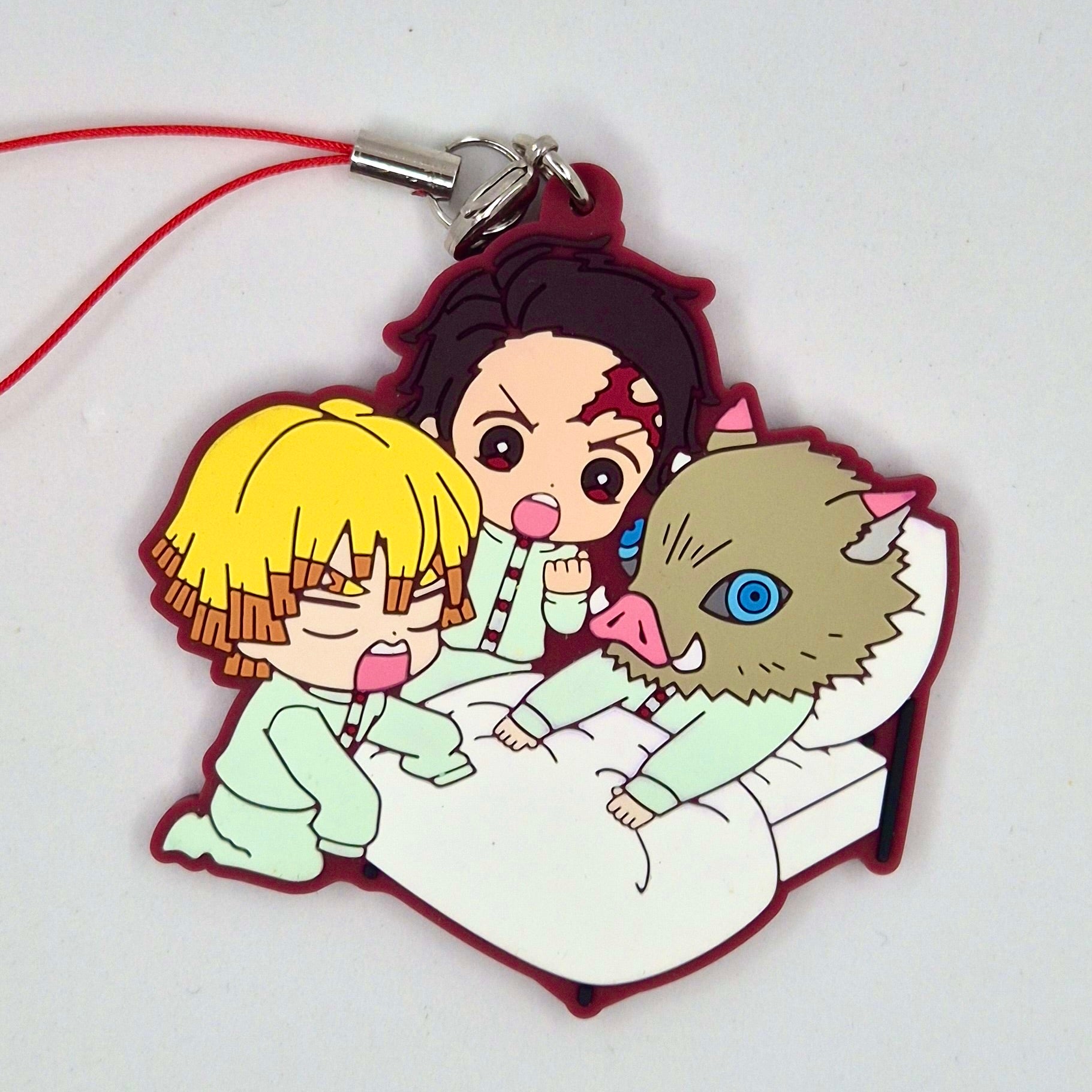 Demon Slayer Official Tanjiro Zenitsu Inosuke Rubber Keychain