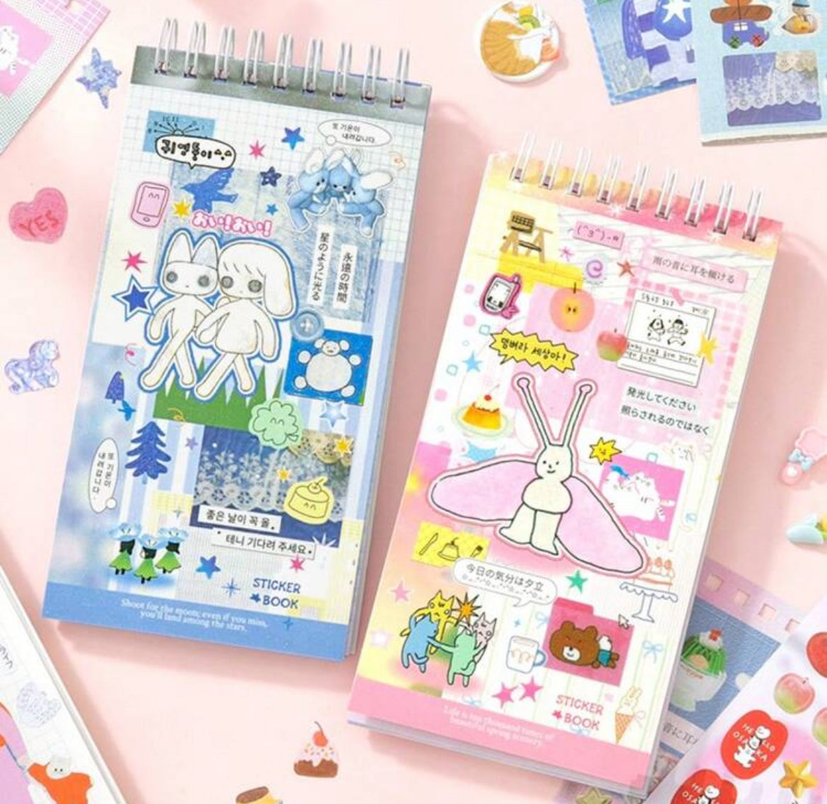 Minimal Cybercore Vintage Japanese Aesthetic Sticker Book 20 pages/book