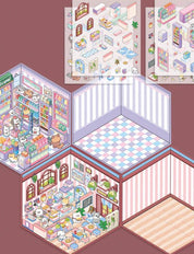 3D Sticker Paper Isometric Room ASMR DIY Mini Scene