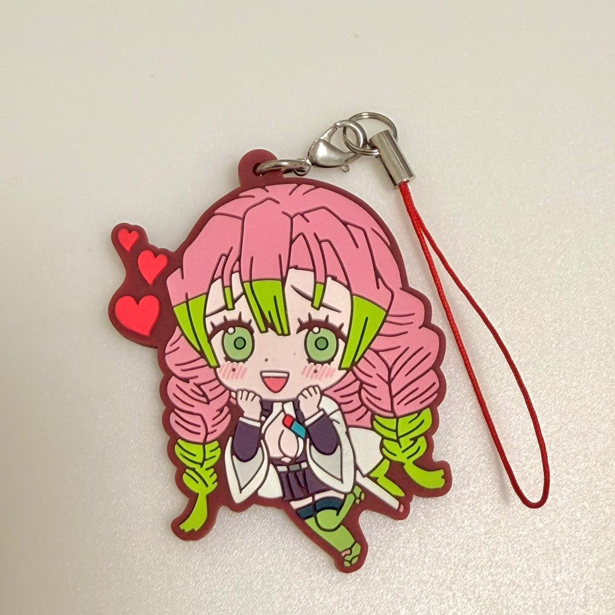 Demon Slayer Mitsuri Kanroji strap rubber keychain by Bandai