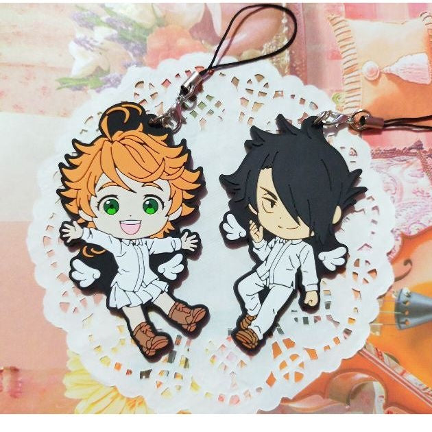 The Promised Neverland Emma and Rey Original Rubber Keychains