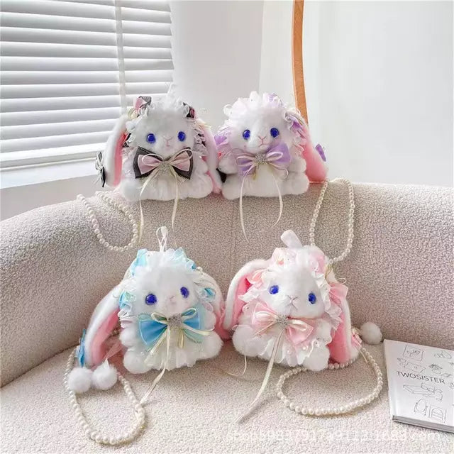 Bunny Plush Purse Black