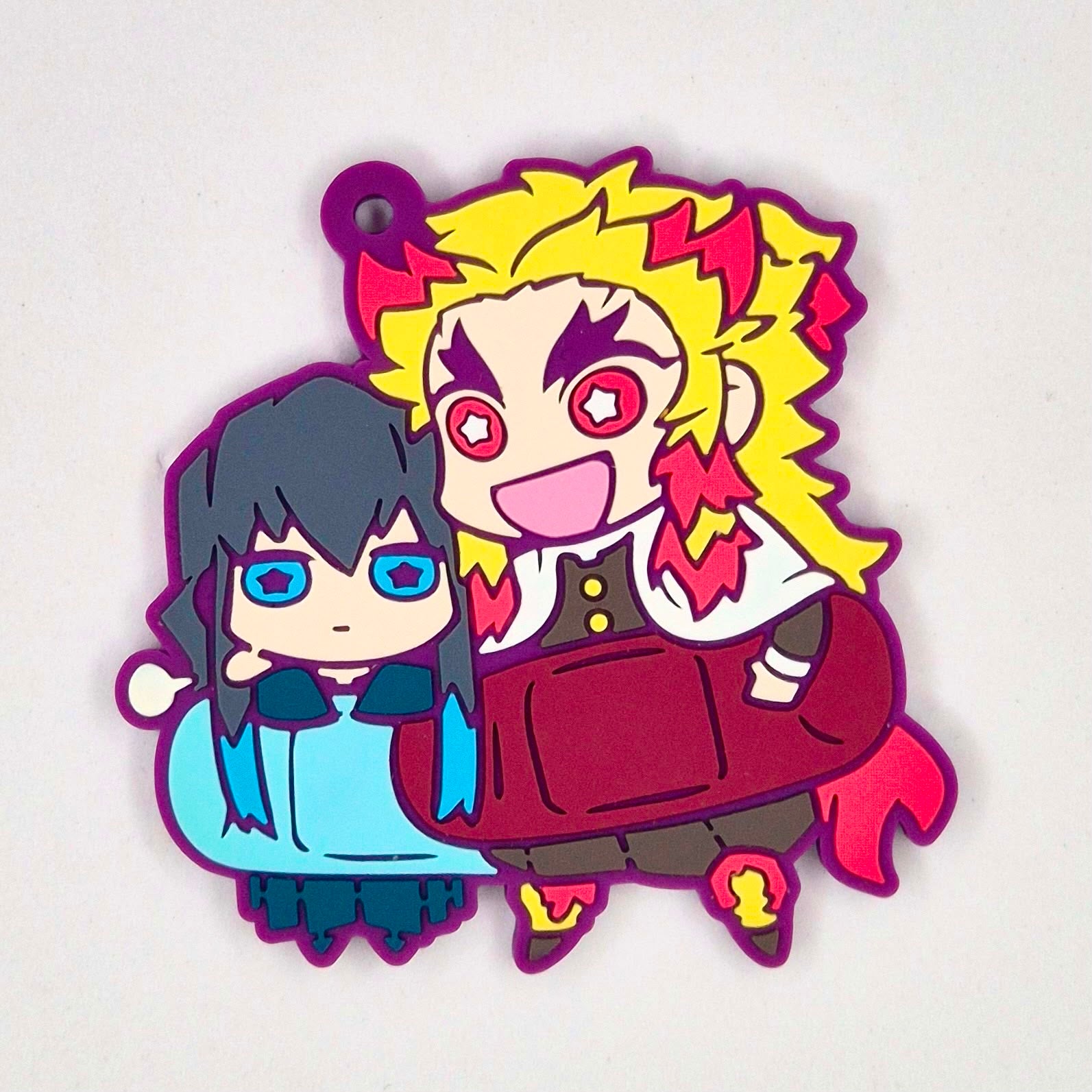 Demon Slayer Bandaid Series Gashapon Keychain Tokito Muichiro & Rengoku Kyojuro