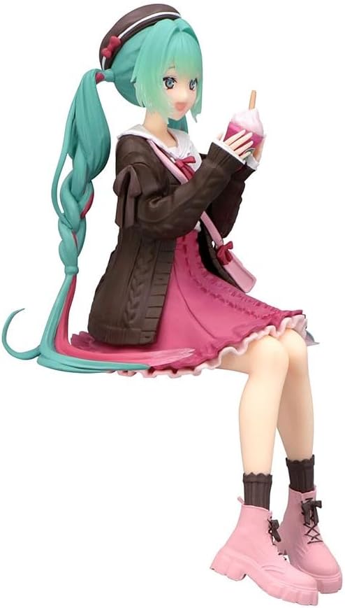 Furyu Hatsune Miku Noodle Stopper PVC Statue Autumn Date Pink Colour Various 14 cm
