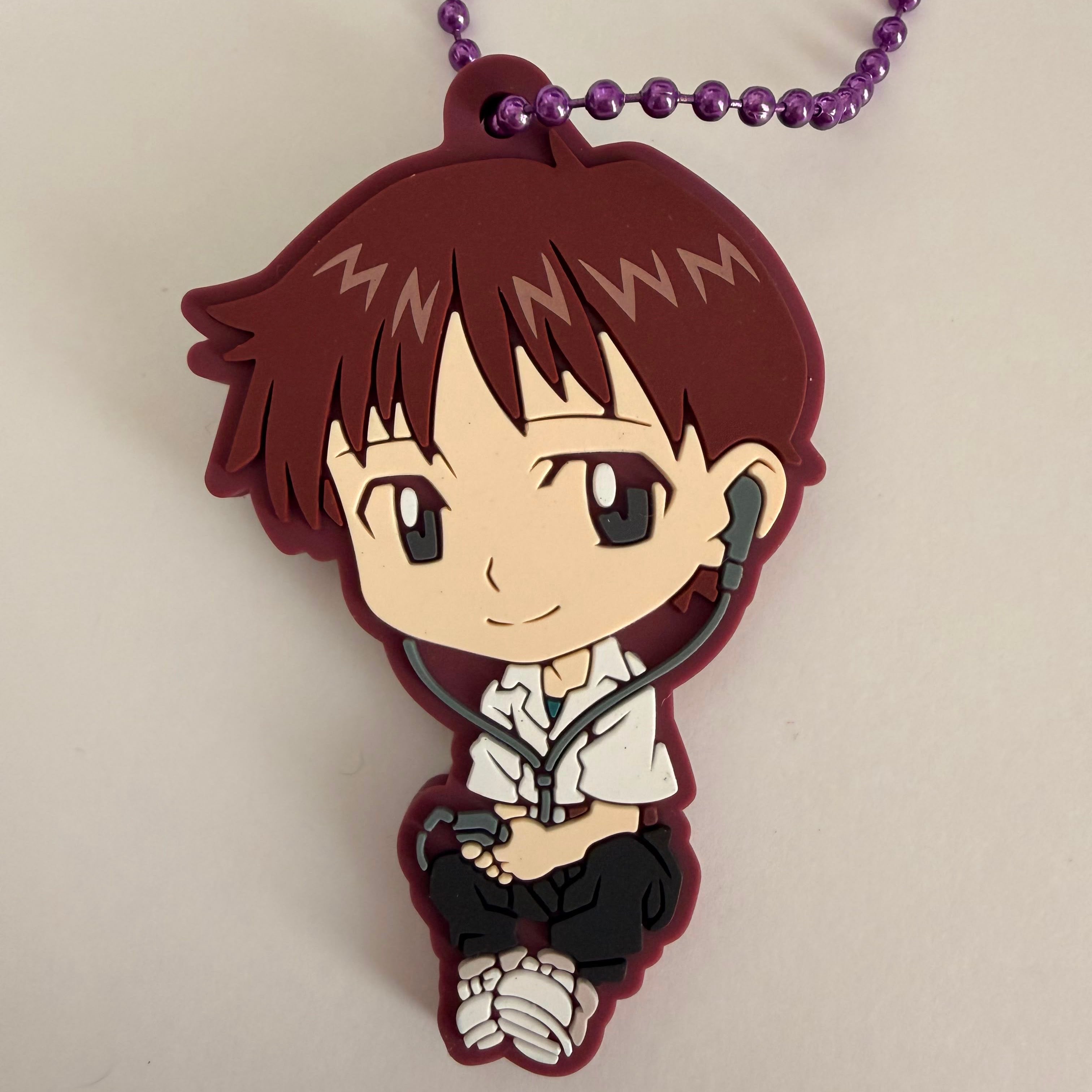 Evangelion Shinji Ikari rubber keychain by Bandai
