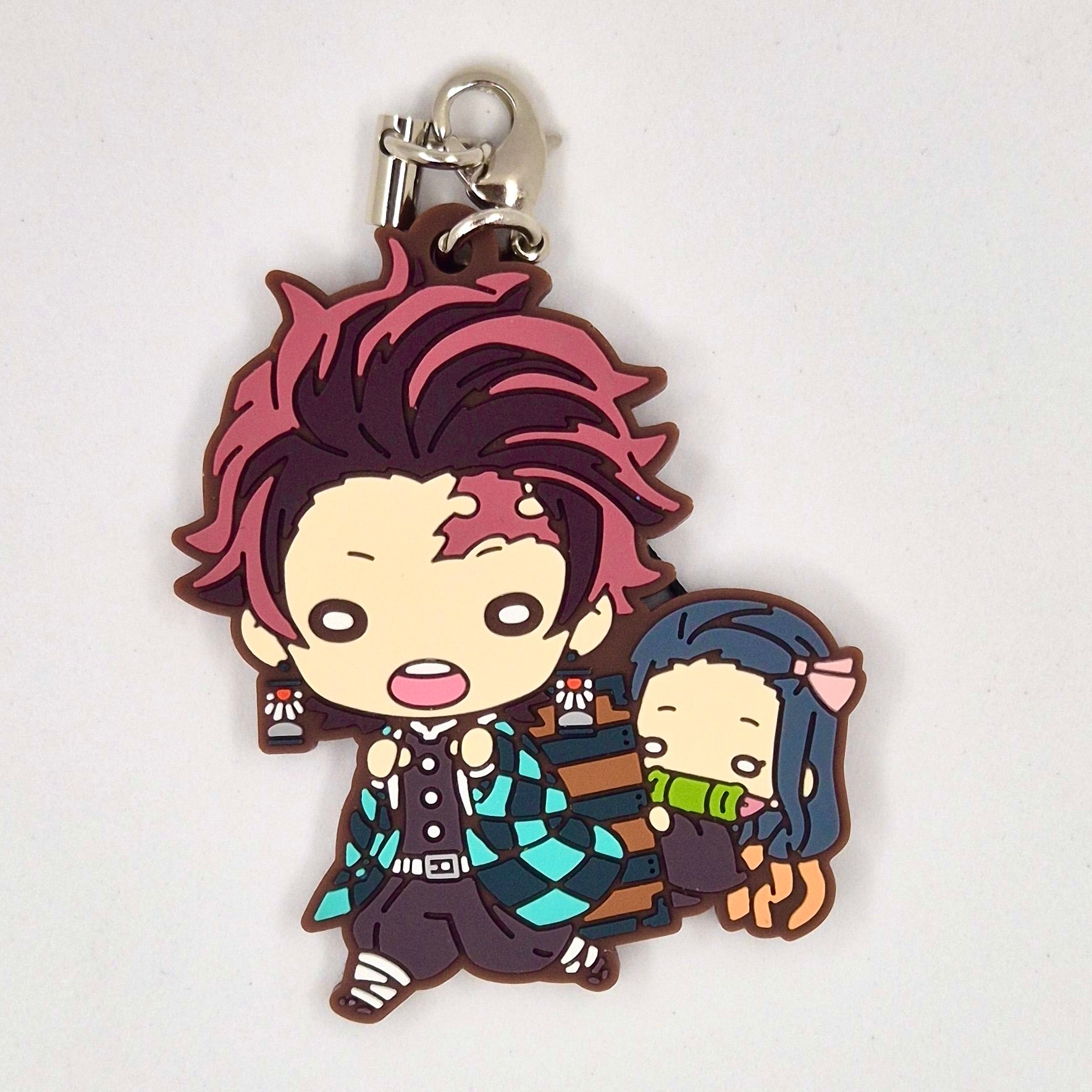 Demon Slayer Official Tanjiro and Nezuko Rubber Keychain