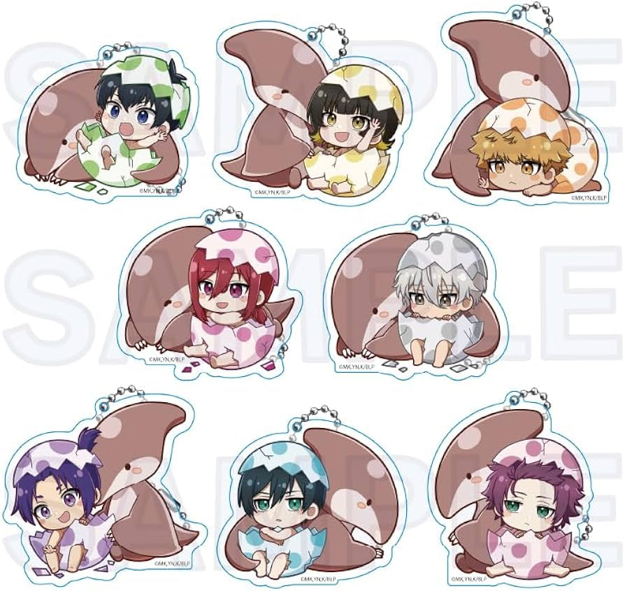 Blue Lock Gyaokore Babitama Ver. Trading Acrylic Keychains Gashapon