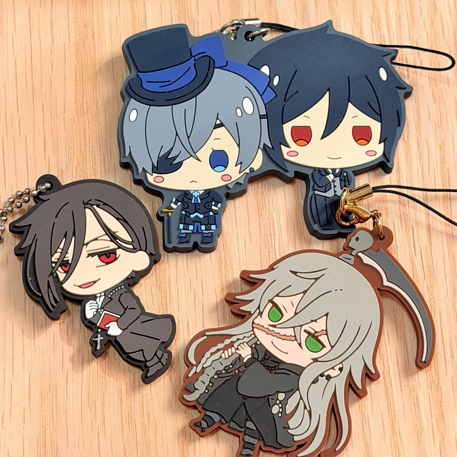 Black Butler Strap rubber keychains by Bandai