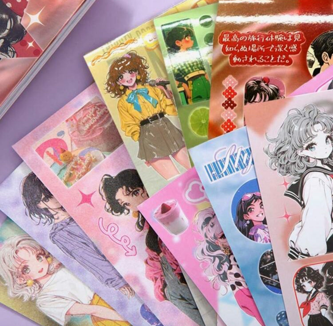 A5 Japanese Retro Style 90s Y2K Anime and Electronics Sticker book 800+ stickers/book