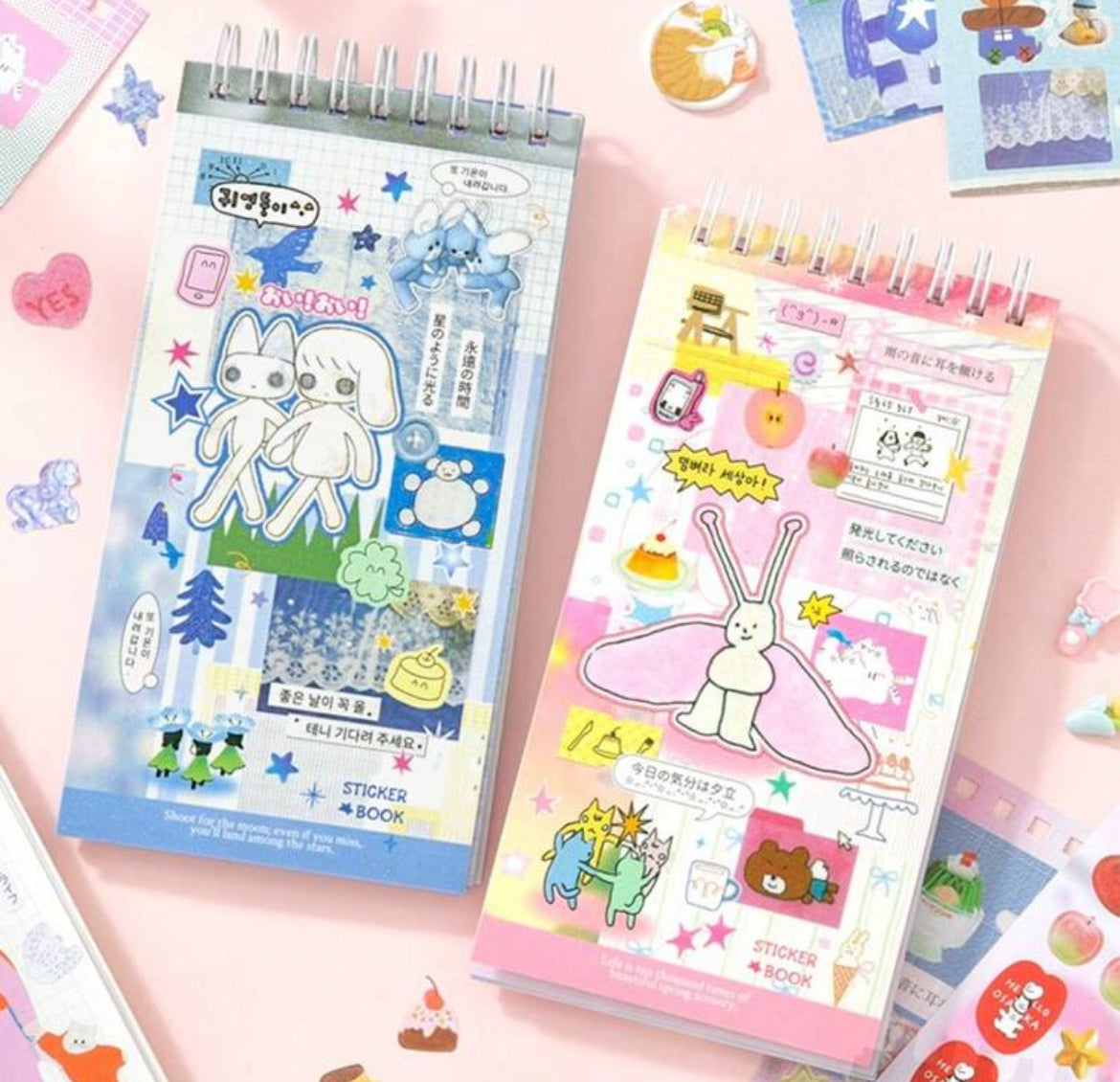 Minimal Cybercore Vintage Japanese Aesthetic Sticker Book 20 pages/book