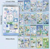 Minimal Cybercore Vintage Japanese Aesthetic Sticker Book 20 pages/book