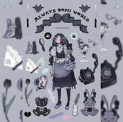 Aesthetic Gothic Lolitta Grunge Anime Girl Sticker Sheets