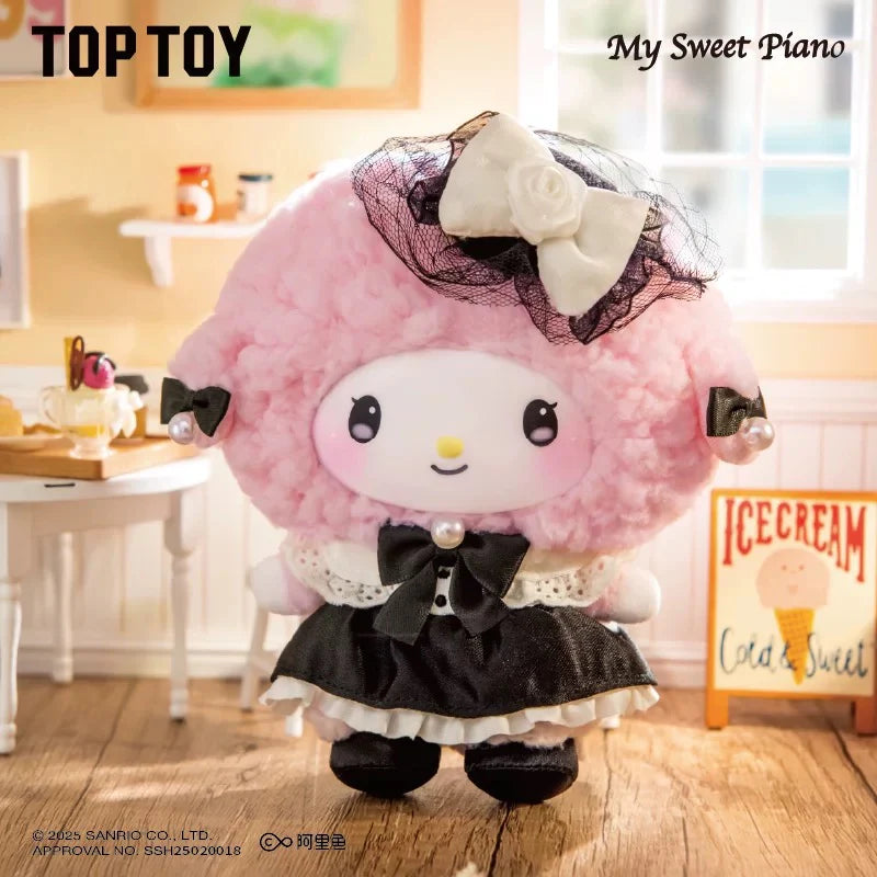 Sanrio Sister's Outfit Tea Day Blindbox My Melody Kuromi My Sweet Piano Plush Keychains by Toptoy