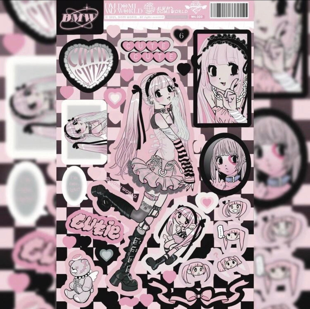 Aesthetic Gothic Lolitta Grunge Anime Girl Sticker Sheets