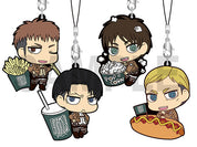 Attack On Titan Shinjeki No Kyoujin Eren Yeagar Popcorn Deformed Mascot Rubber Keychain RARE