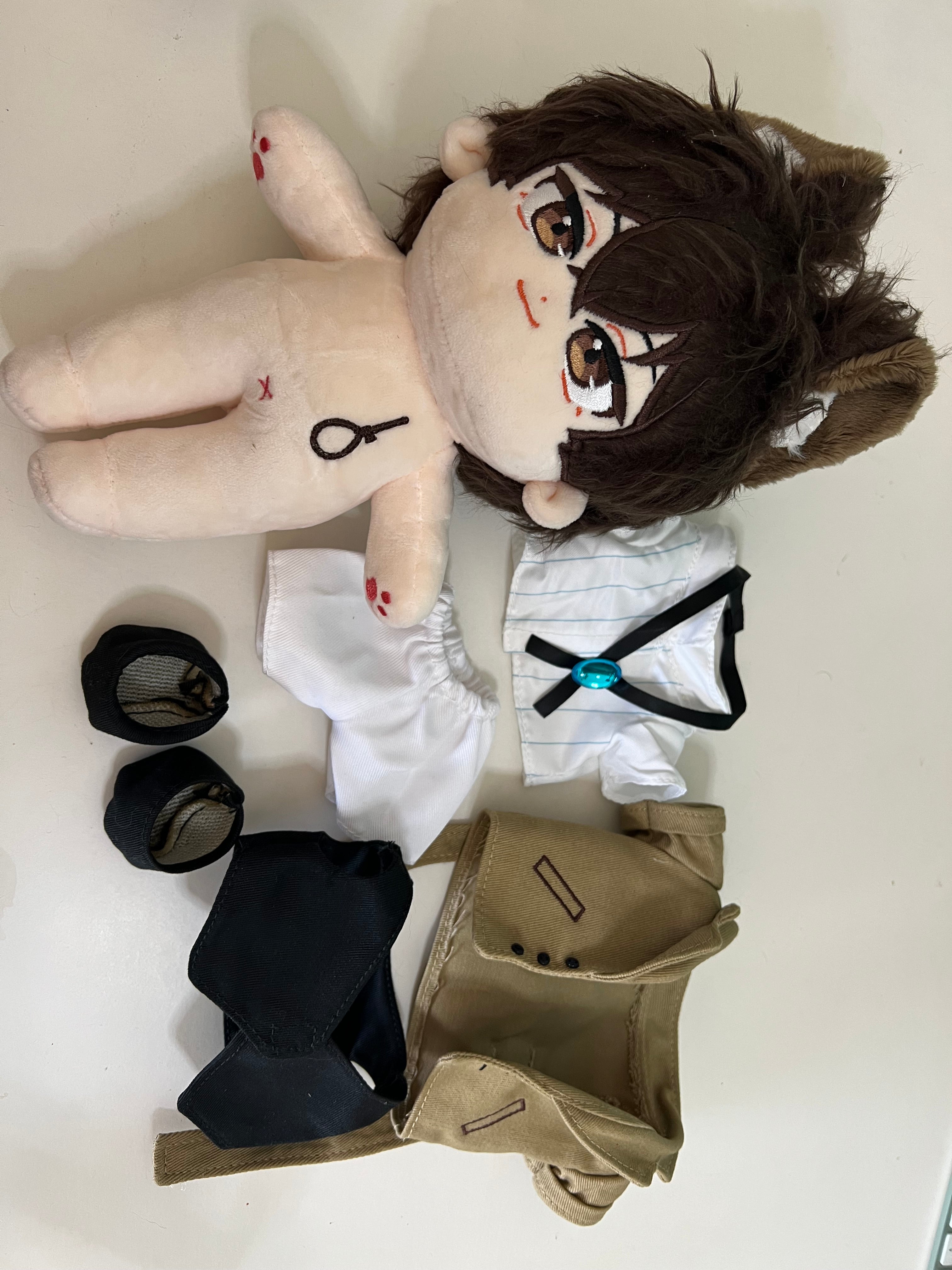 Bungo Stray Dogs Dazai handmade 20 cm Plushie + clothes