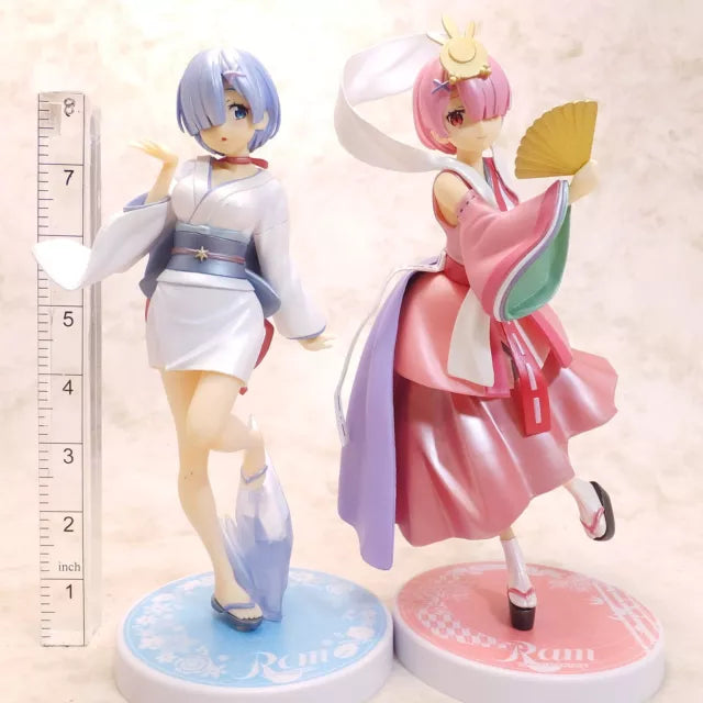 Set of 2: Furyu Re:Zero Starting Life in Another World: Rem Yuki Onna Fairy Tall Series SSS Figure and Princess Kaguya (Pearl Version)