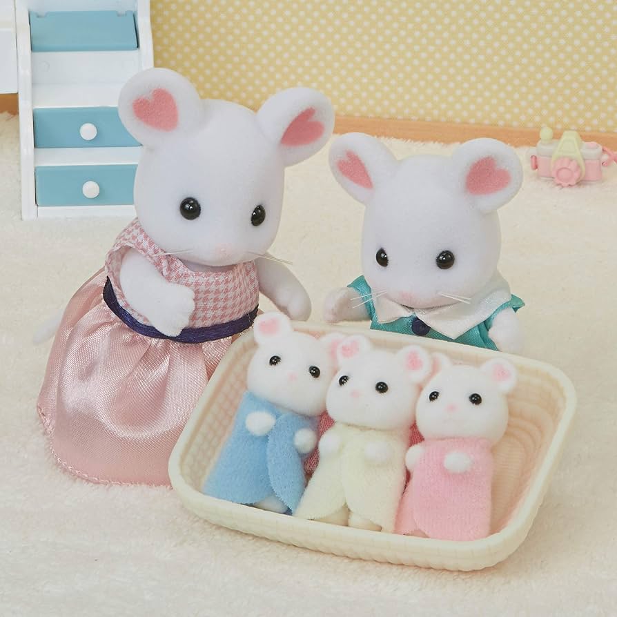 Calico Critters Marshmallow Mouse Triplets Sylvanian Family