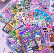 A5 Japanese Retro Style 90s Y2K Anime and Electronics Sticker book 800+ stickers/book