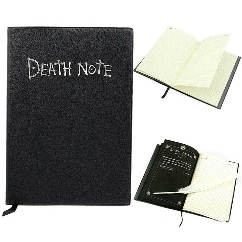 Death Note Light Yagami Notebook with Feather Pen Quill Leather Cover