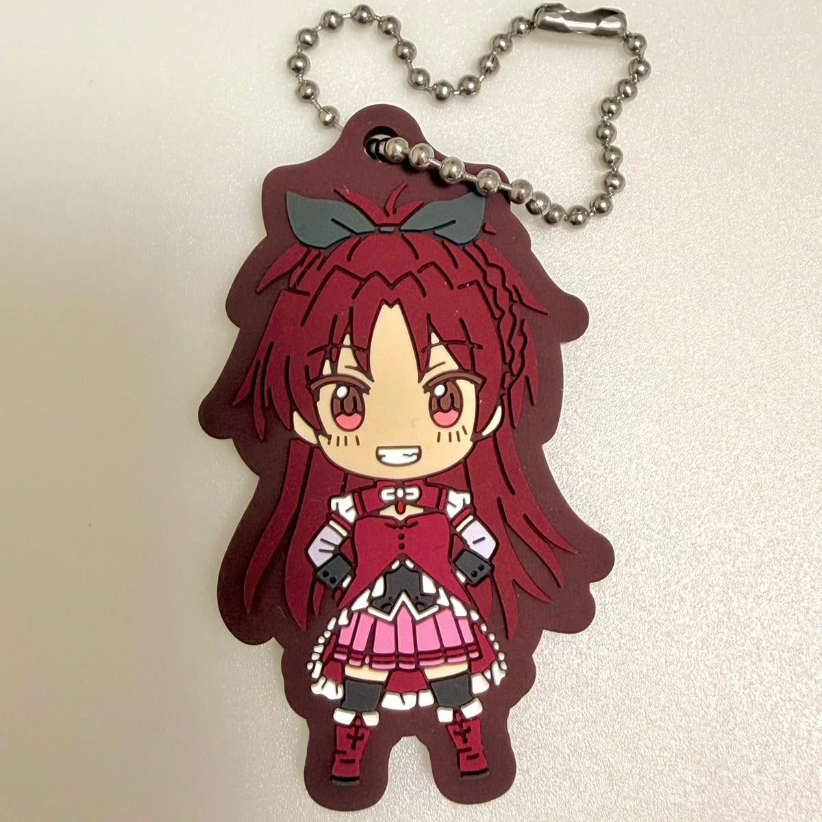 Puella Magi Madoka Magica Kyoko Sakura rubber keychain