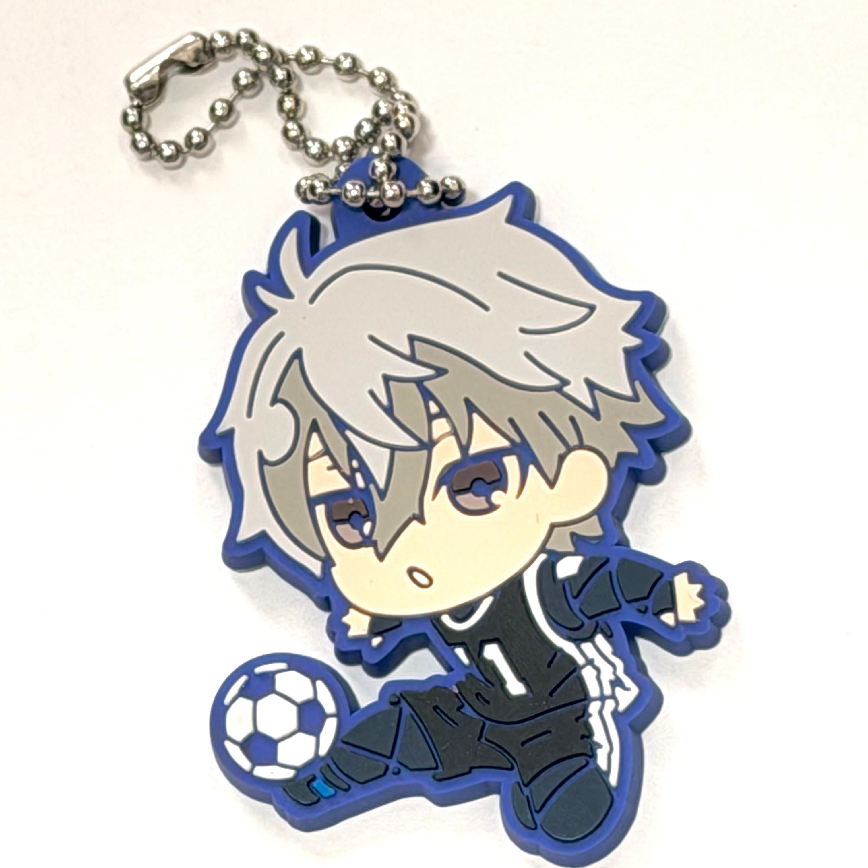 Blue lock Nagi rubber keychain