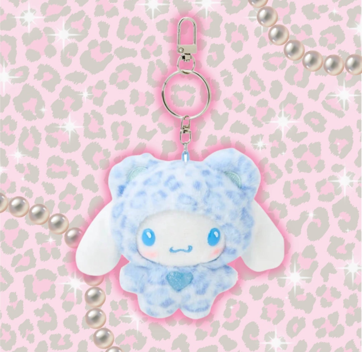 Sanrio Leopard Print Plush Keychains