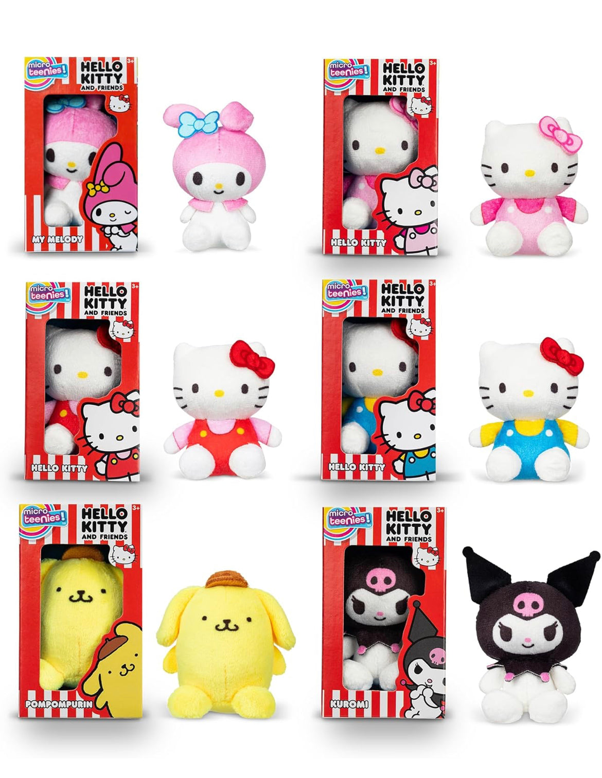 Sanrio Hello Kitty And Friends Sitting Mini Plushies