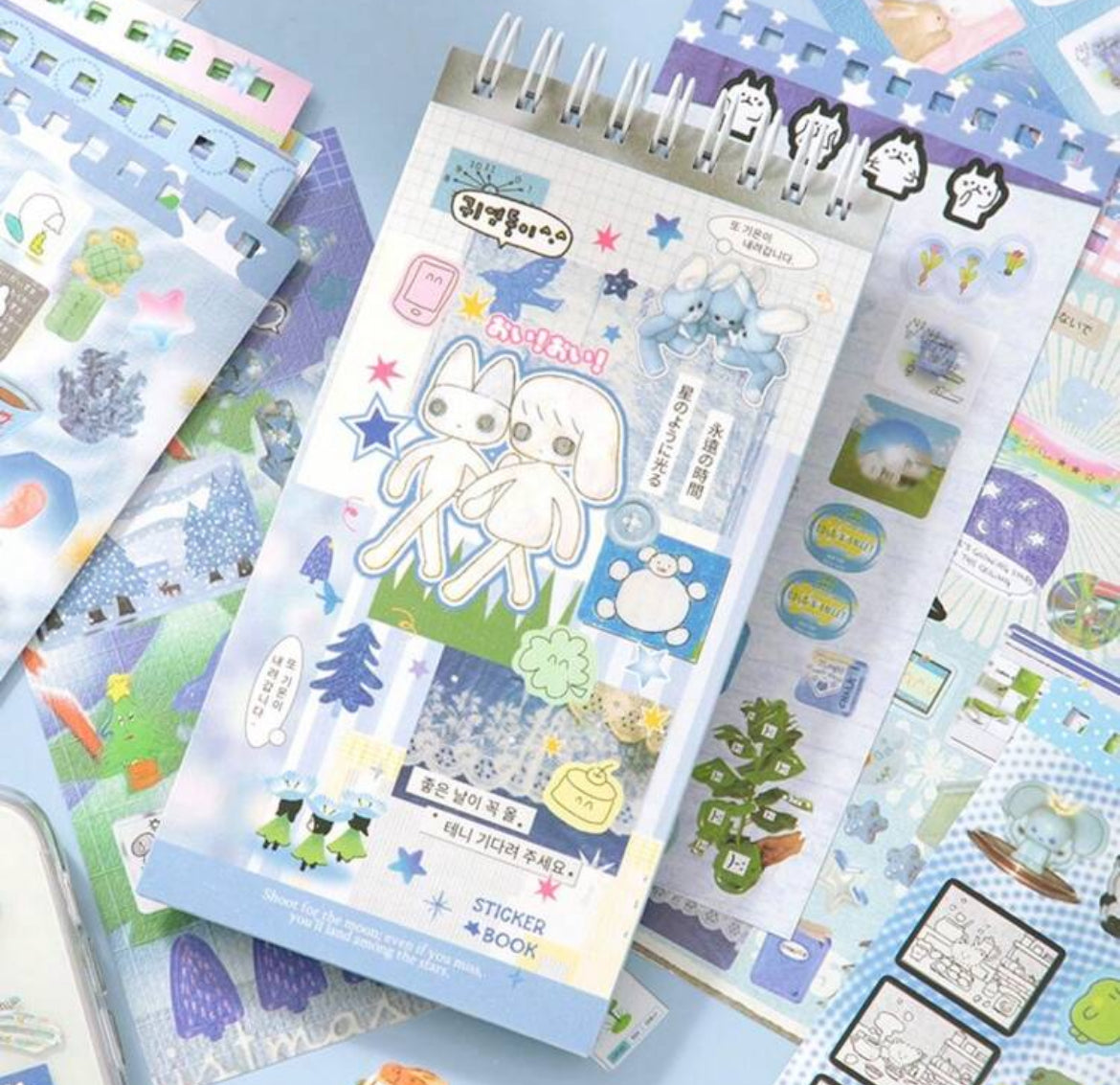 Minimal Cybercore Vintage Japanese Aesthetic Sticker Book 20 pages/book